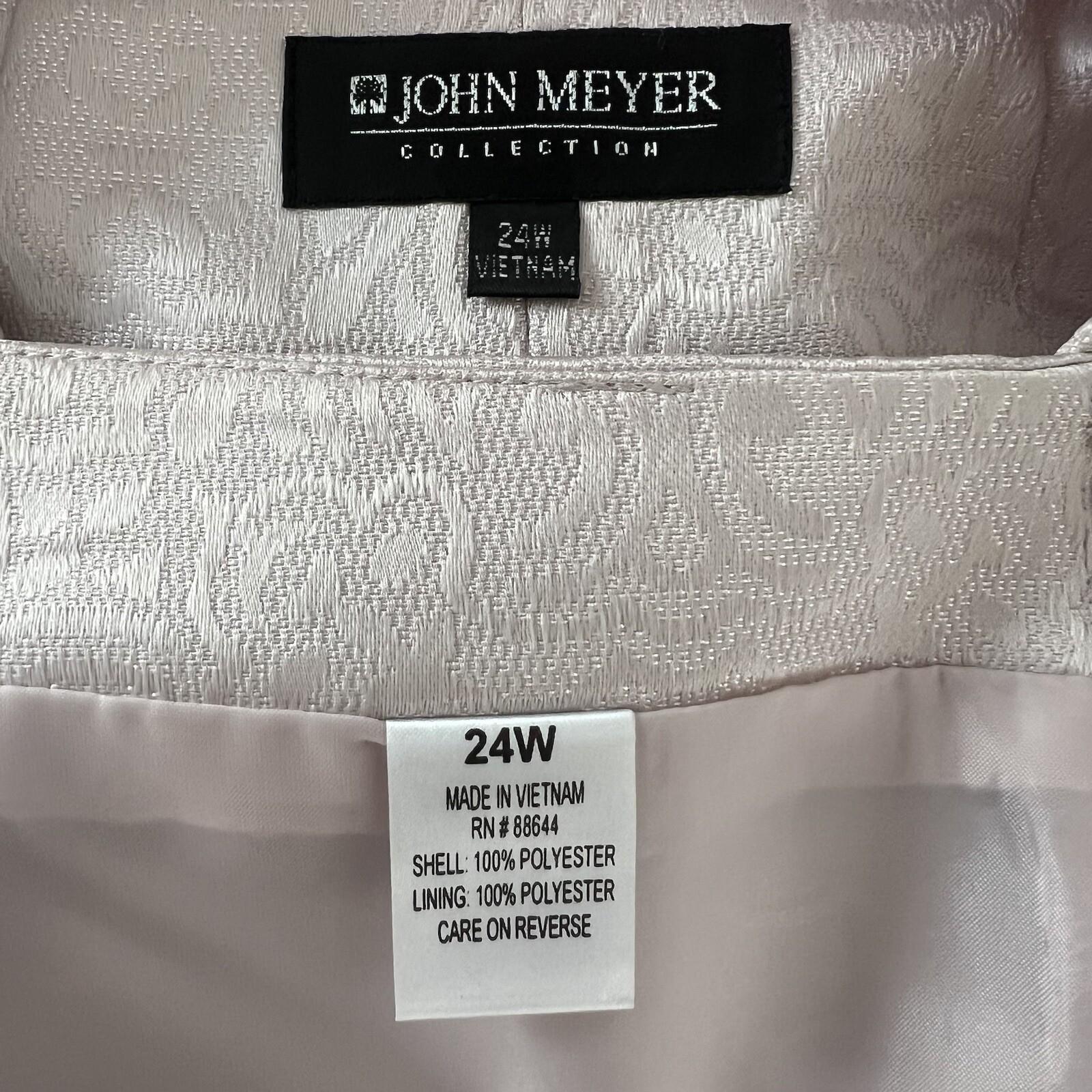 John Meyer Polyester Metallic Skirt Suit Size 24W Lilac Collarless 2PC Scallop