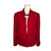 Tahari ASL Polyester Blazer Size 8 Red Lined Stand Up Collar Lined Pockets