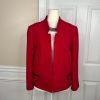 Tahari ASL Polyester Blazer Size 8 Red Lined Stand Up Collar Lined Pockets