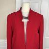 Tahari ASL Polyester Blazer Size 8 Red Lined Stand Up Collar Lined Pockets