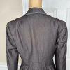 Sharagano Polyester Rayon Stretch Pant Suit 8 Brown Chambray Notch Collar 2PC
