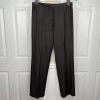 Sharagano Polyester Rayon Stretch Pant Suit 8 Brown Chambray Notch Collar 2PC