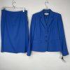 Evan Picone Polyester Skirt Suit Size 8 Blue Notch Collar Business Crepe 2PC New