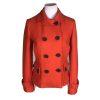 DELIA'S Limited Collection Women Double Breasted Orange Wool Blend Coat Size M
