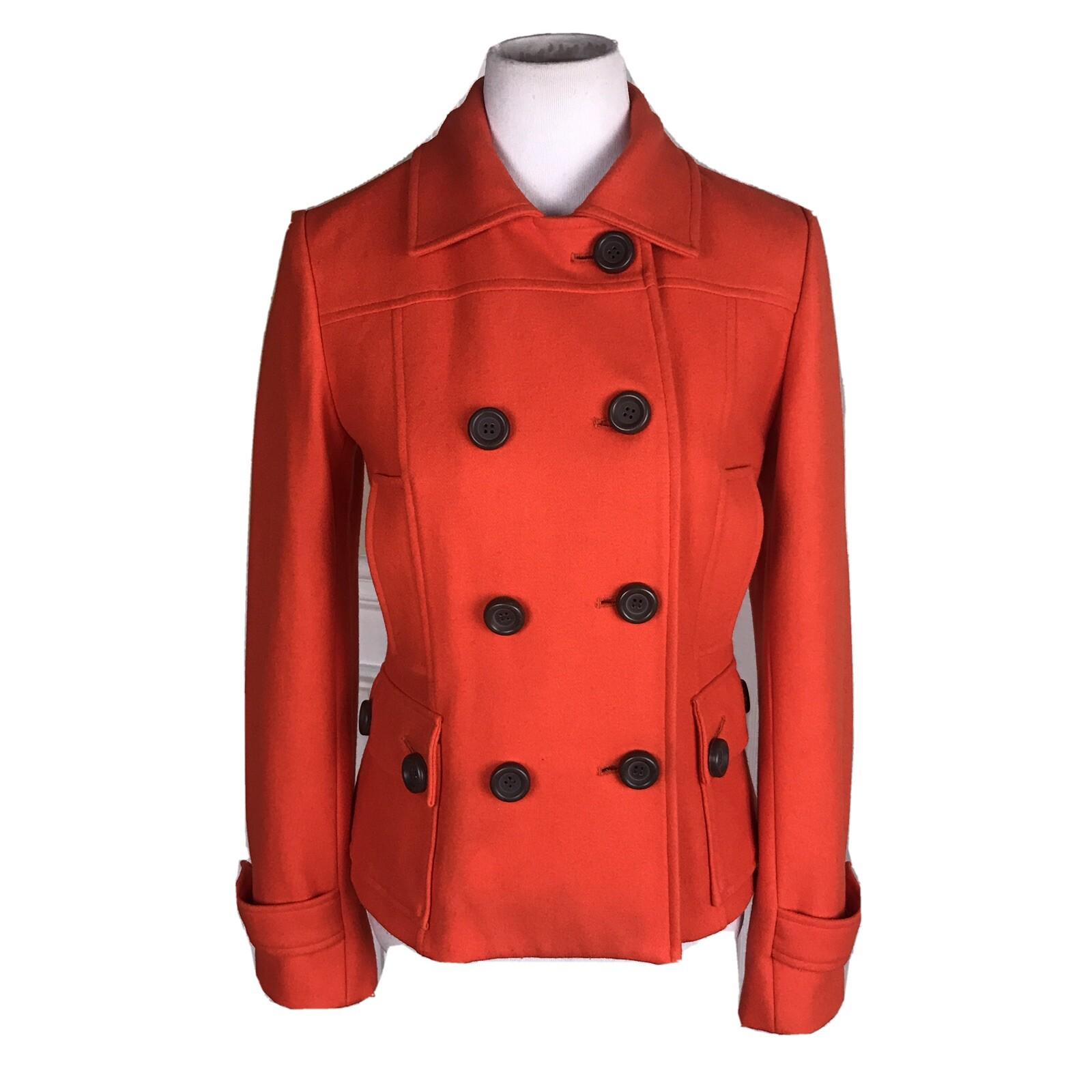 DELIA'S Limited Collection Women Double Breasted Orange Wool Blend Coat Size M