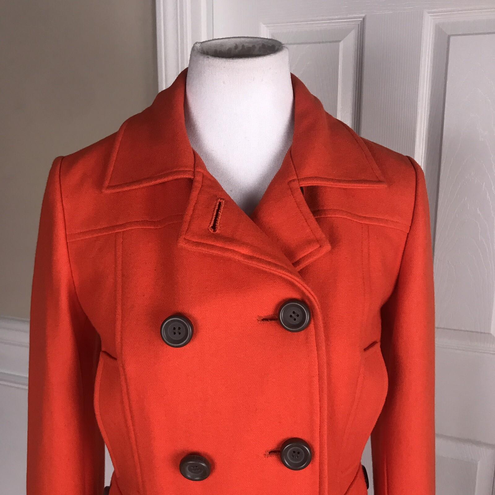 DELIA'S Limited Collection Women Double Breasted Orange Wool Blend Coat Size M