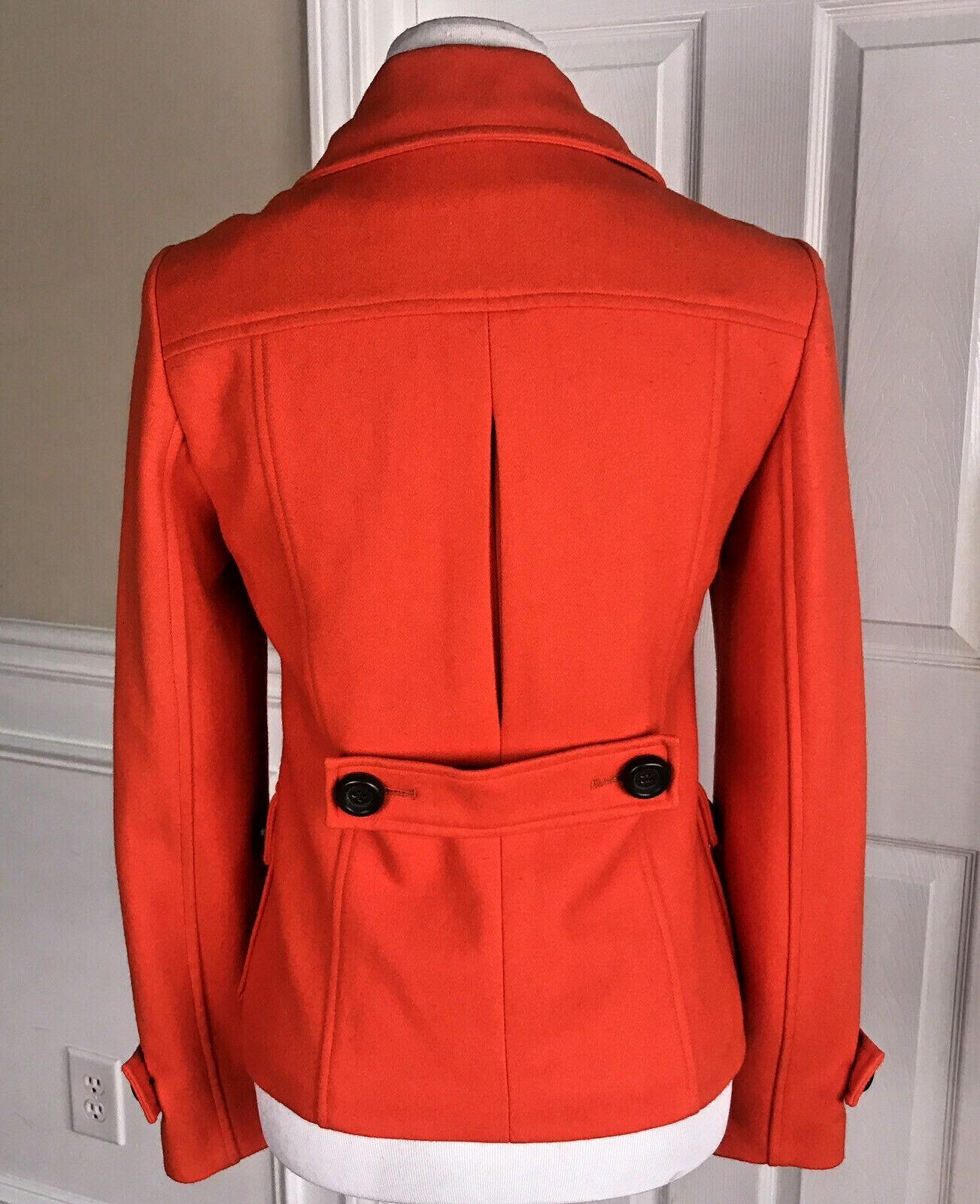 DELIA'S Limited Collection Women Double Breasted Orange Wool Blend Coat Size M