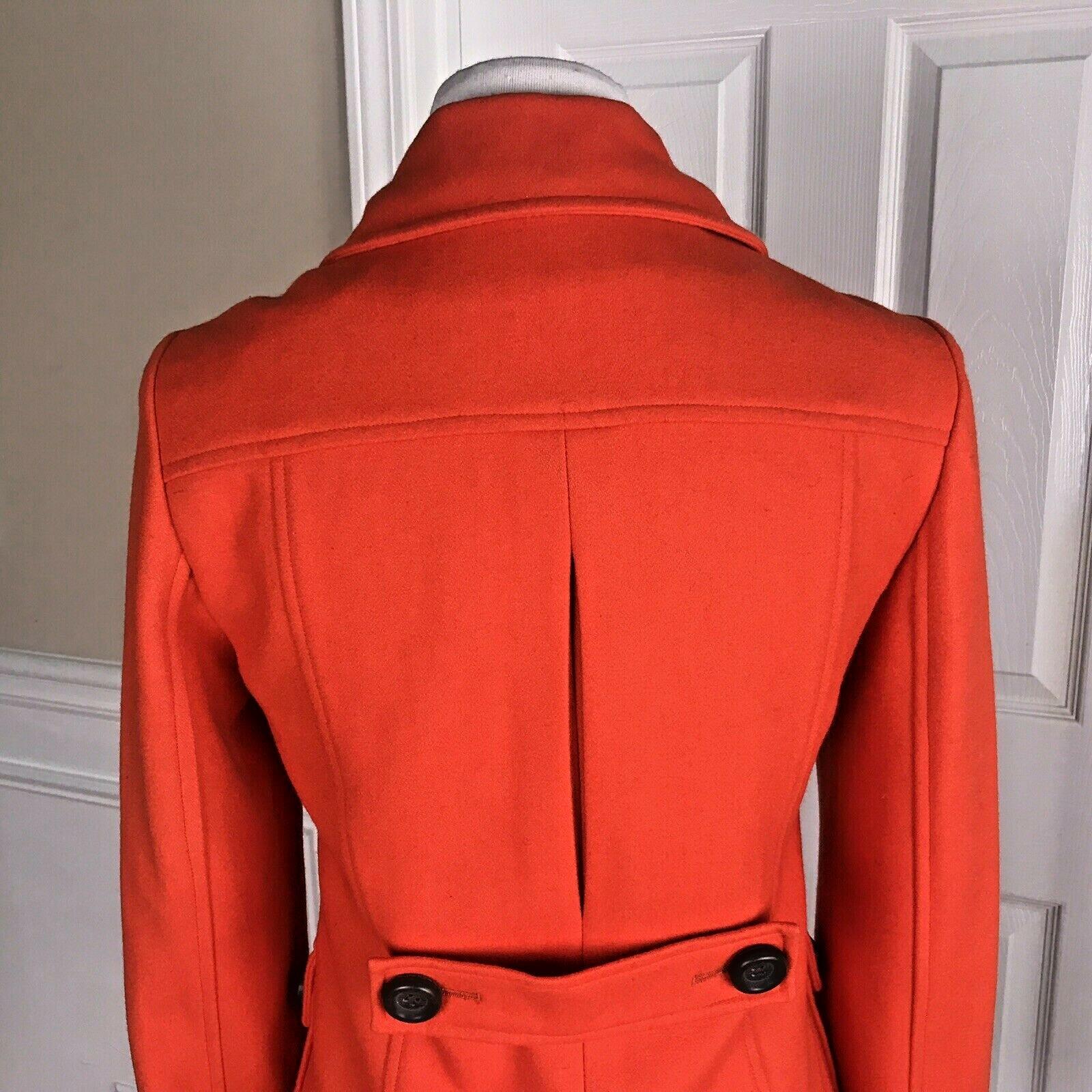 DELIA'S Limited Collection Women Double Breasted Orange Wool Blend Coat Size M