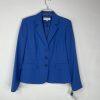 Evan Picone Polyester Skirt Suit Size 8 Blue Notch Collar Business Crepe 2PC New