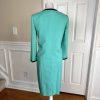 Evan Picone Black Label 2PC Aqua Green Polyester Dress (Size 6) Suit (Size 8)