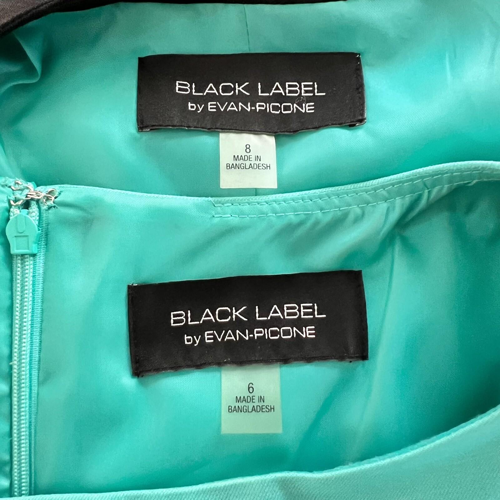 Evan Picone Black Label 2PC Aqua Green Polyester Dress (Size 6) Suit (Size 8)