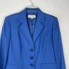 Evan Picone Polyester Skirt Suit Size 8 Blue Notch Collar Business Crepe 2PC New