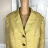 KASPER Polyester Rayon Skirt Suit Size 20W Stand Up Collar Yellow Lined 2PC