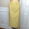 KASPER Polyester Rayon Skirt Suit Size 20W Stand Up Collar Yellow Lined 2PC