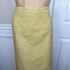 KASPER Polyester Rayon Skirt Suit Size 20W Stand Up Collar Yellow Lined 2PC