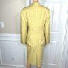 KASPER Polyester Rayon Skirt Suit Size 20W Stand Up Collar Yellow Lined 2PC