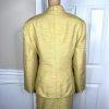 KASPER Polyester Rayon Skirt Suit Size 20W Stand Up Collar Yellow Lined 2PC