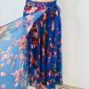 Seventy Venezia Polyester Pleated Wrap Size 44IT / M Blue Pink Made In Italy New
