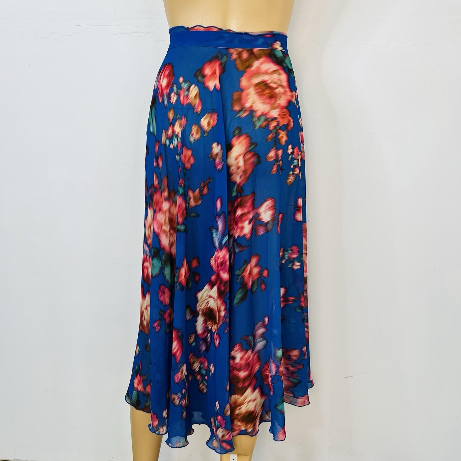 Seventy Venezia Polyester Pleated Wrap Size 44IT / M Blue Pink Made In Italy New