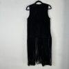 Marciano Leather Suede Fringe Vest Size XS Black Cowboy Style Cardigan Waistcoat