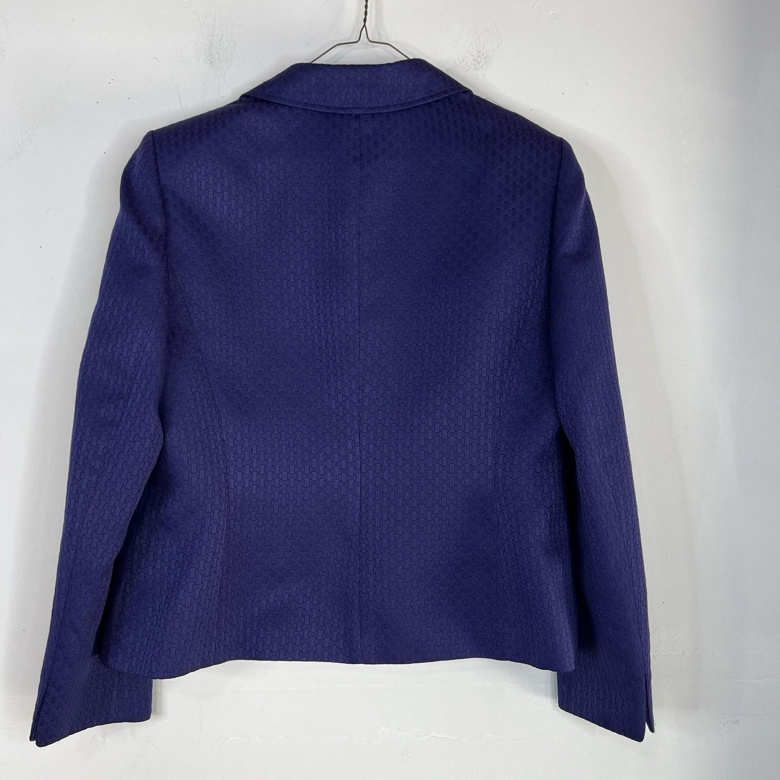Le Suit 2PC Polyester Lined Notch Collar Skirt Suit Size 14 Purple Timeless
