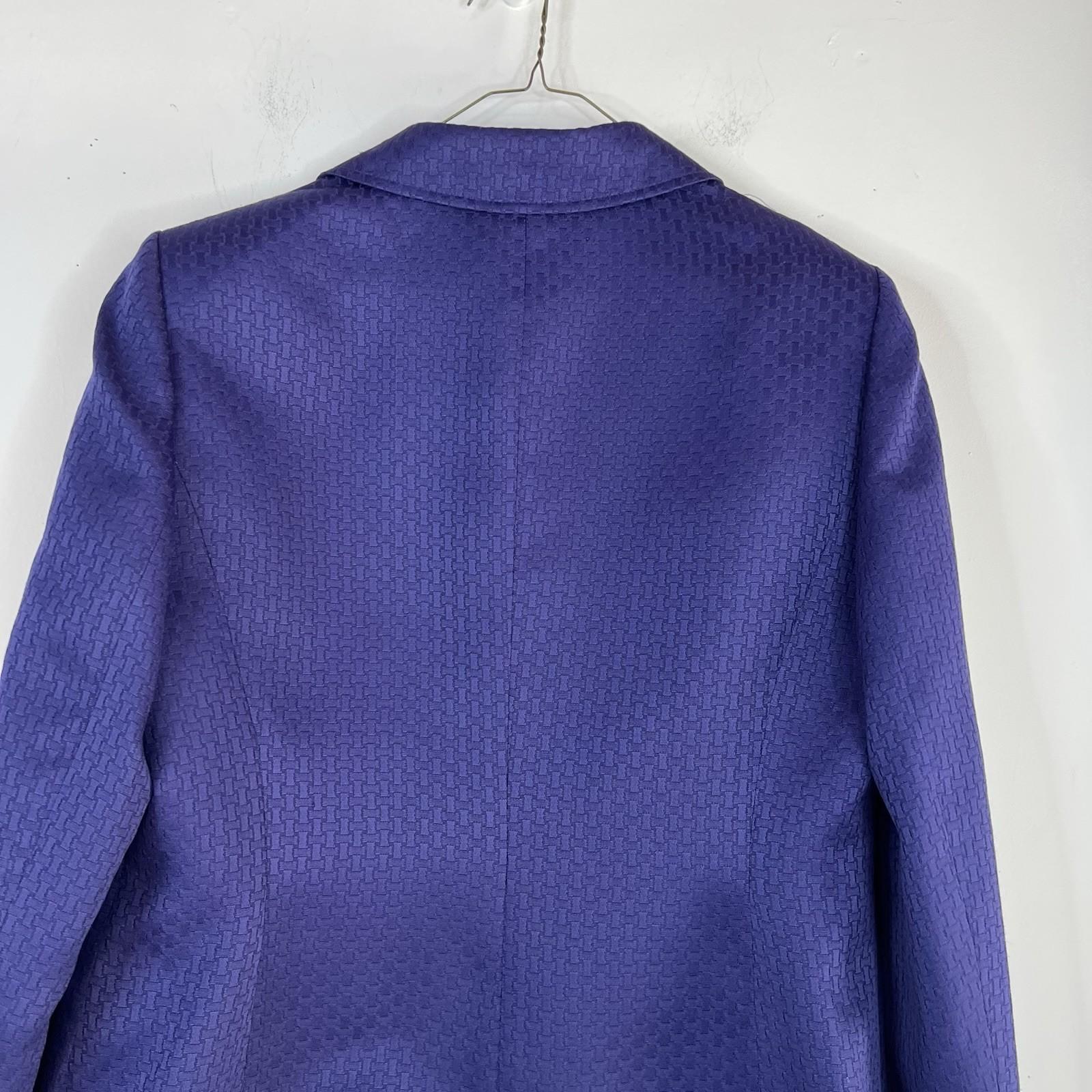 Le Suit 2PC Polyester Lined Notch Collar Skirt Suit Size 14 Purple Timeless