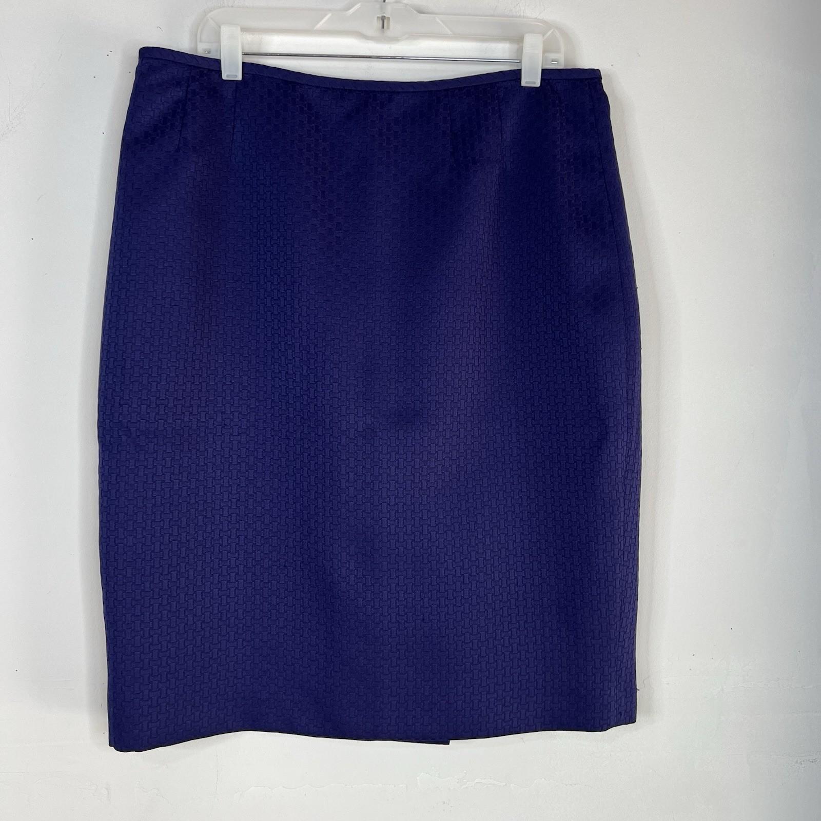 Le Suit 2PC Polyester Lined Notch Collar Skirt Suit Size 14 Purple Timeless