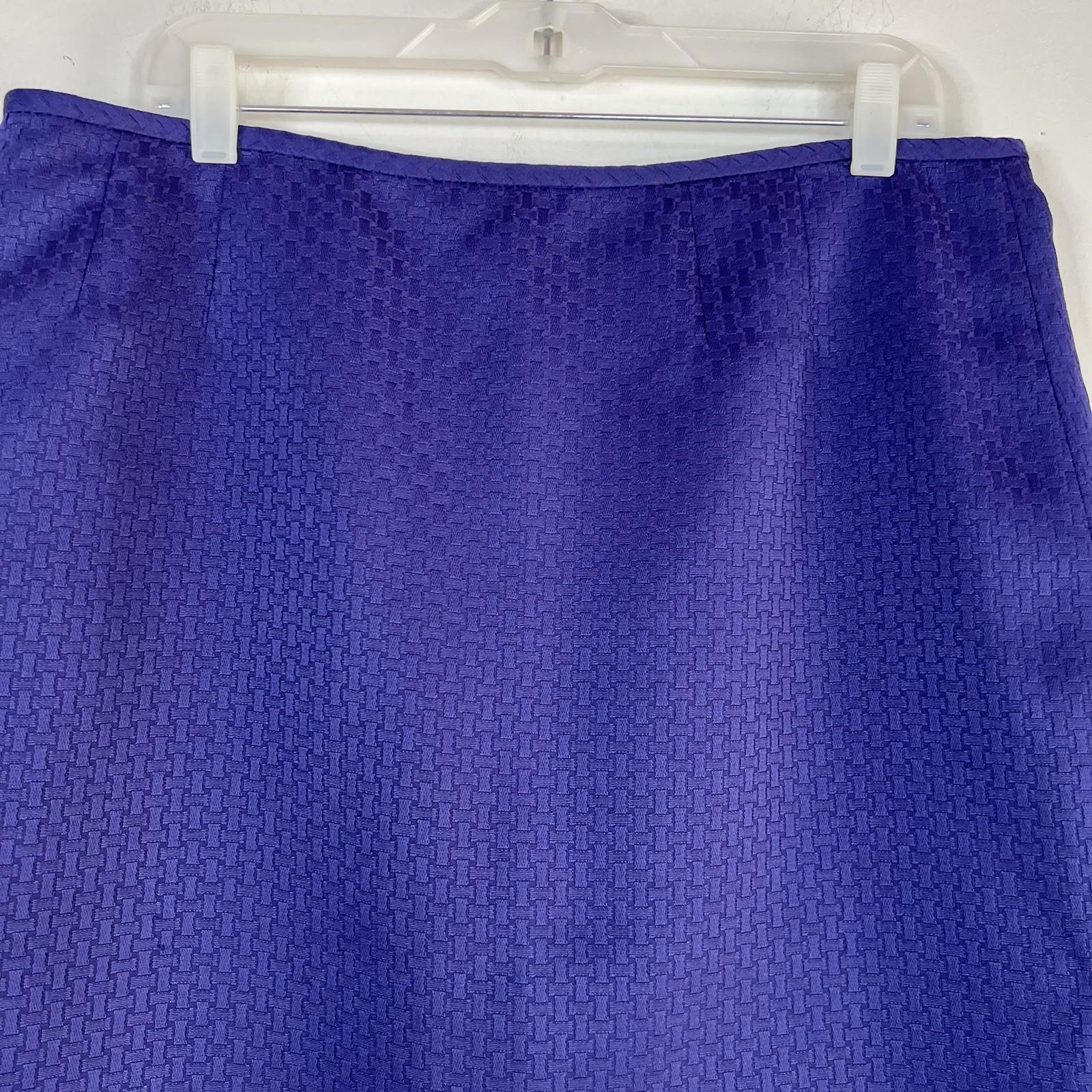 Le Suit 2PC Polyester Lined Notch Collar Skirt Suit Size 14 Purple Timeless