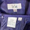 Le Suit 2PC Polyester Lined Notch Collar Skirt Suit Size 14 Purple Timeless