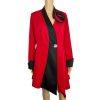 Regalia Women Polyester Spandex Oversized Jacket High Low Flowy Red Black Size 8