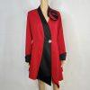 Regalia Women Polyester Spandex Oversized Jacket High Low Flowy Red Black Size 8