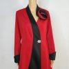 Regalia Women Polyester Spandex Oversized Jacket High Low Flowy Red Black Size 8