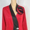 Regalia Women Polyester Spandex Oversized Jacket High Low Flowy Red Black Size 8