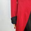 Regalia Women Polyester Spandex Oversized Jacket High Low Flowy Red Black Size 8