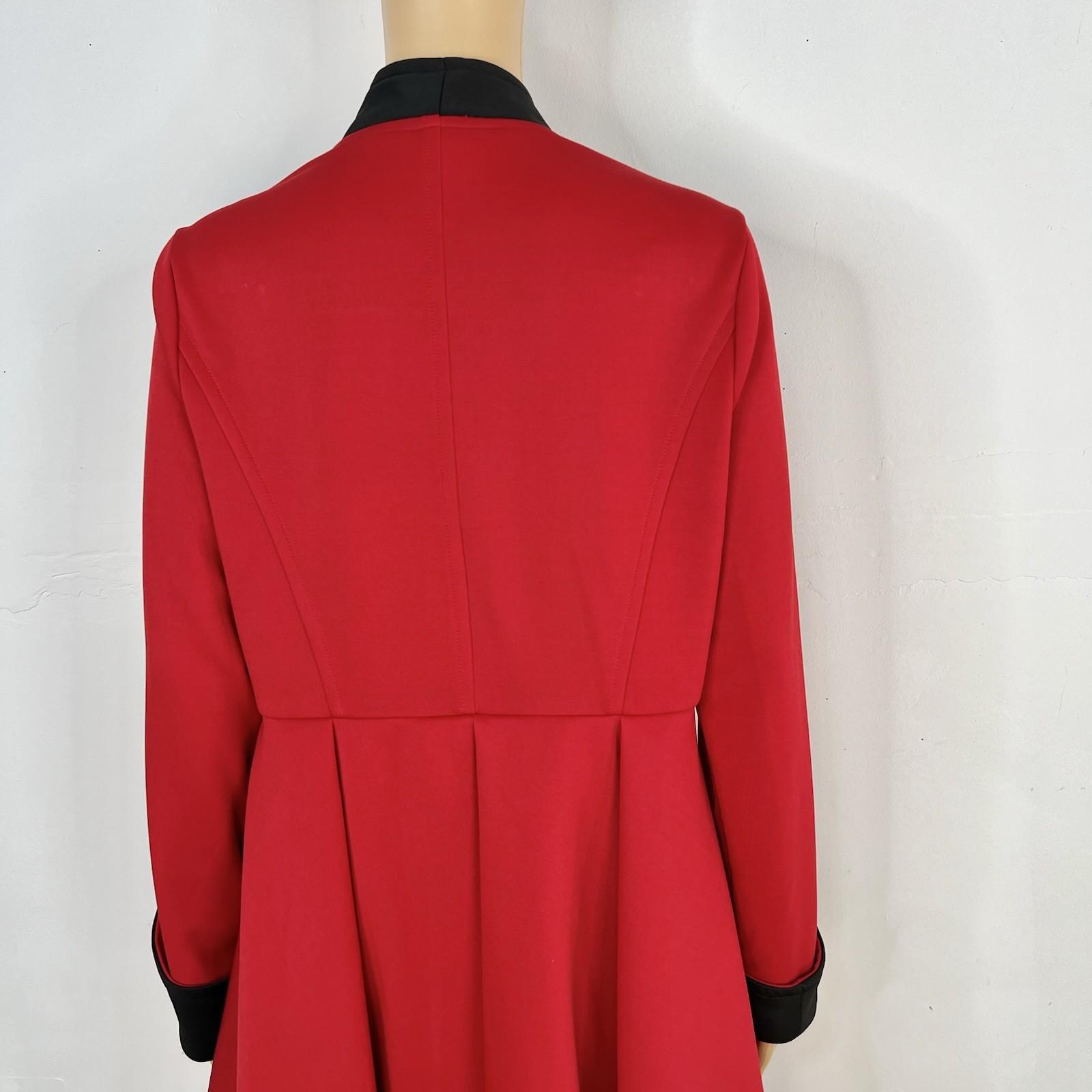Regalia Women Polyester Spandex Oversized Jacket High Low Flowy Red Black Size 8