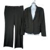 Jones New York 2PC Wide Leg Pant Suit 10 Charcoal Gray Striped 2PC Business New