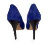 COLE HAAN Women Electric Blue Leather Suede Slip On Dress Pumps Heels 8 B