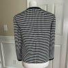 NINE WEST Black White Polyester Spandex Collarless Open Front Blazer Size 12