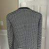 NINE WEST Black White Polyester Spandex Collarless Open Front Blazer Size 12