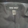 NINE WEST Black White Polyester Spandex Collarless Open Front Blazer Size 12