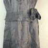 Adrianna Papell Chiffon Dress Size 12 Black Ruffle Wrap Belted Short Sleeve Midi