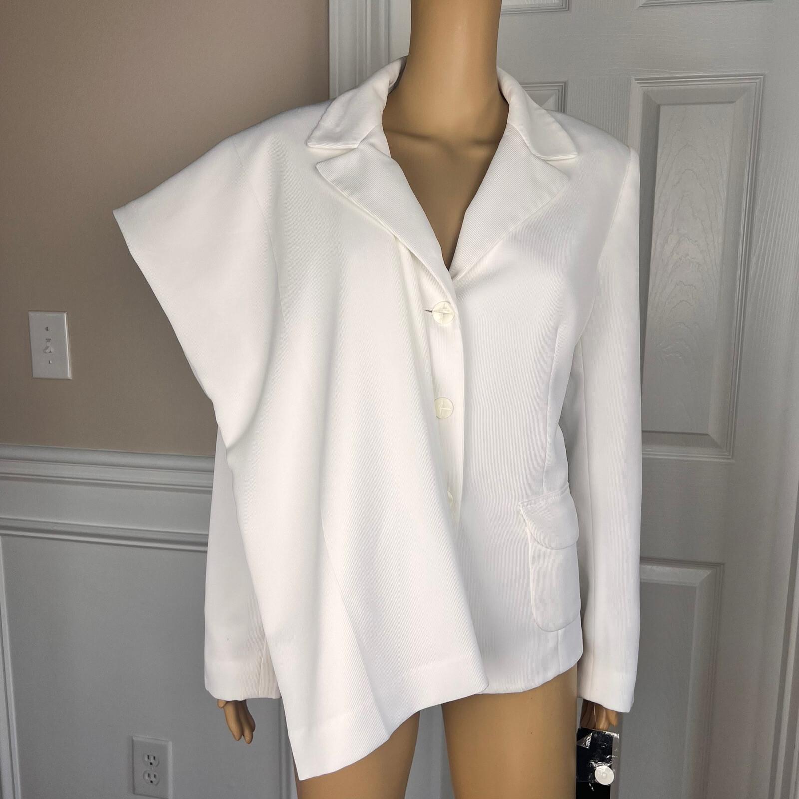 Collections For le Suit Polyester Pant Suit 14 White Peak Collar 2PC Pockets New