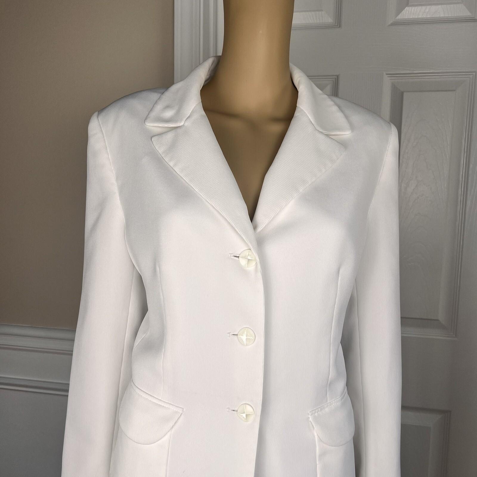 Collections For le Suit Polyester Pant Suit 14 White Peak Collar 2PC Pockets New