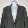 Jones New York 2PC Wide Leg Pant Suit 10 Charcoal Gray Striped 2PC Business New