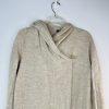 Eileen Fisher Wool Hoodie Cardigan Size M Beige Wrap Sumptuous Pockets Cozy