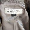 TAHARI ASL Polyester Rayon Stretch Blazer 12P Gray Pinstriped Peak Collar Career