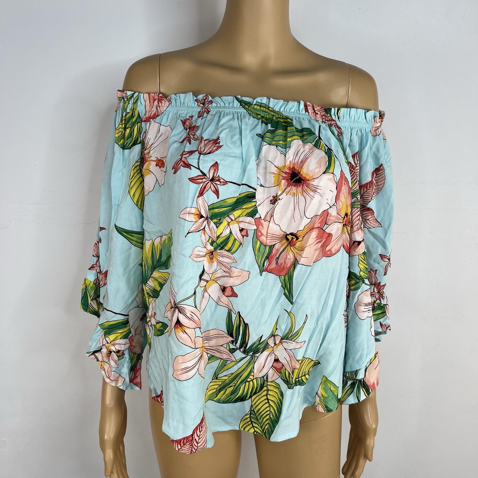 New York &Co Floral Skirt Set M Tall Hawaiian Tropical Wrap Ruffle High Low New