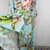 New York &Co Floral Skirt Set M Tall Hawaiian Tropical Wrap Ruffle High Low New