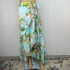 New York &Co Floral Skirt Set M Tall Hawaiian Tropical Wrap Ruffle High Low New