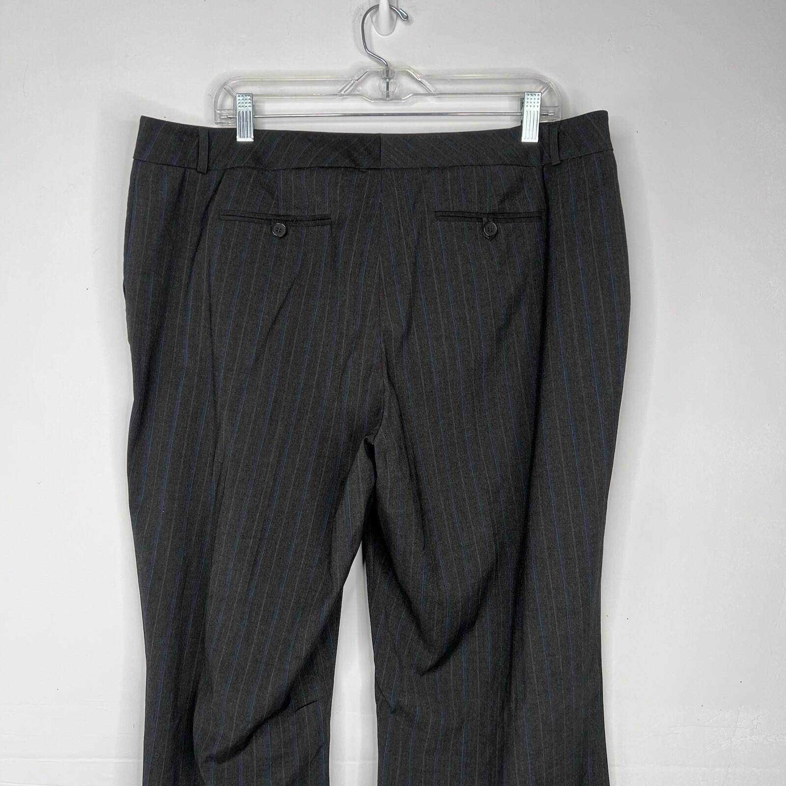 Jones New York 2PC Wide Leg Pant Suit 10 Charcoal Gray Striped 2PC Business New